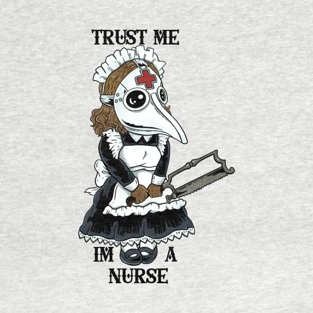 Curative Shadows: The Plague Nurse Design by Holymayo Tee